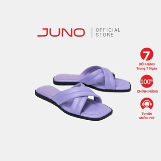 Dép 1cm Nữ Thời Trang JUNO Quai Chéo Chần Bông SD01122