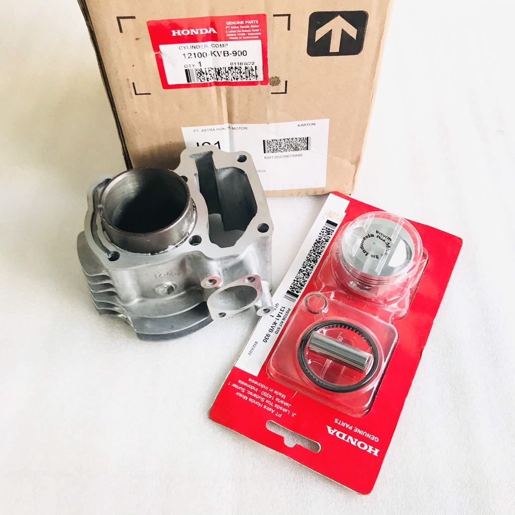 Bộ nòng piston bạc AB 110, Click 110 Zin Honda Indo - 12100-KVB-900/ 131A1-KVB-930