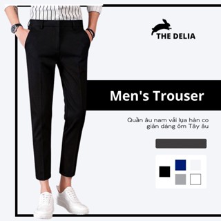 Quần âu nam vải lụa hàn co giãn ống rộng không nhăn không xù loại tây âu Premium thời trang