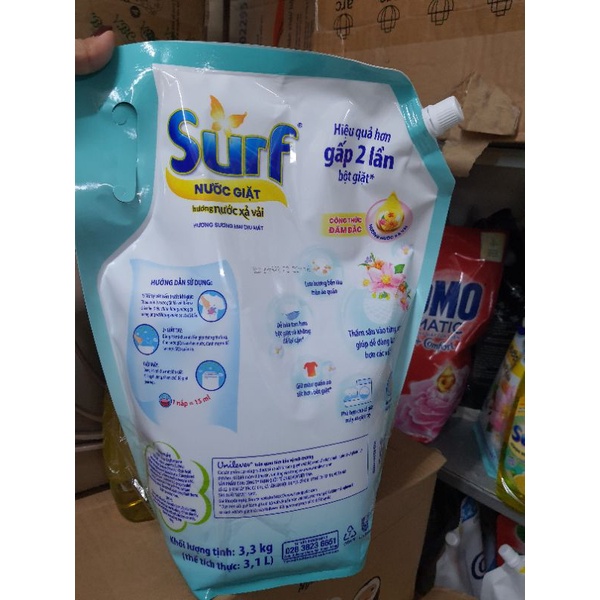 Nước giặt surf 3.3kg màu hồng/ xanh