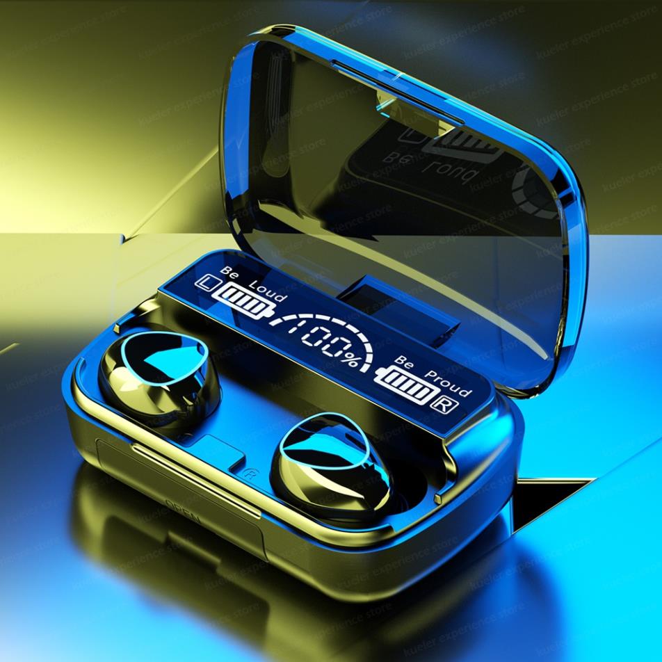 Tai nghe bluetooth không dây M10 nghe nhạc hay có hộp sạc báo phần trăm pin