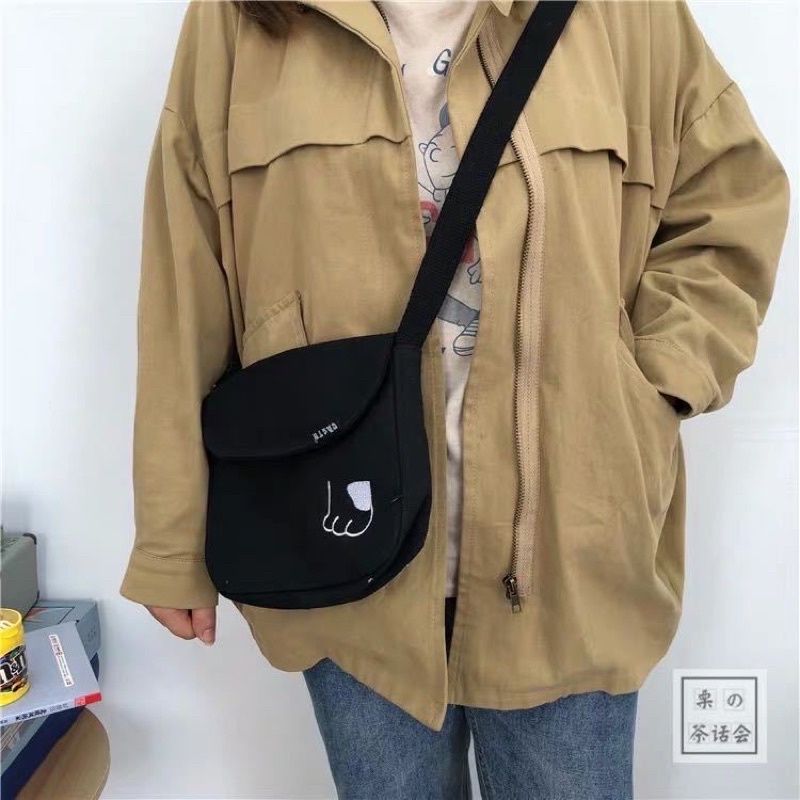 [Mã 12MINI12 giảm 30K đơn 99K] Túi tote giá rẻ vải canvas đeo chéo đi hoc unisex phong cách ulzzang Chân chú chó