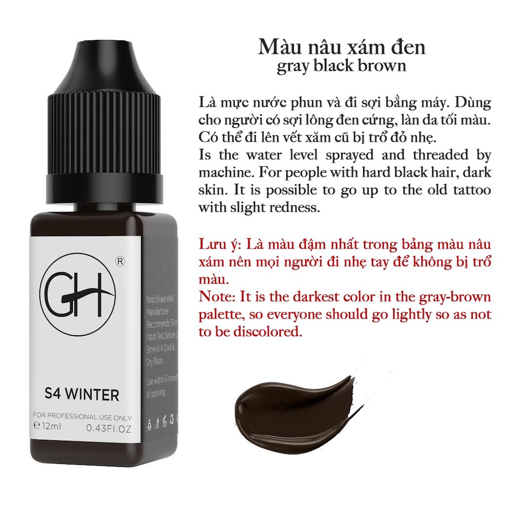 Mực GH Chuyên HairStrokes Tạo Sợi Bằng Máy, Phun Rải Hạt Chính Hãng