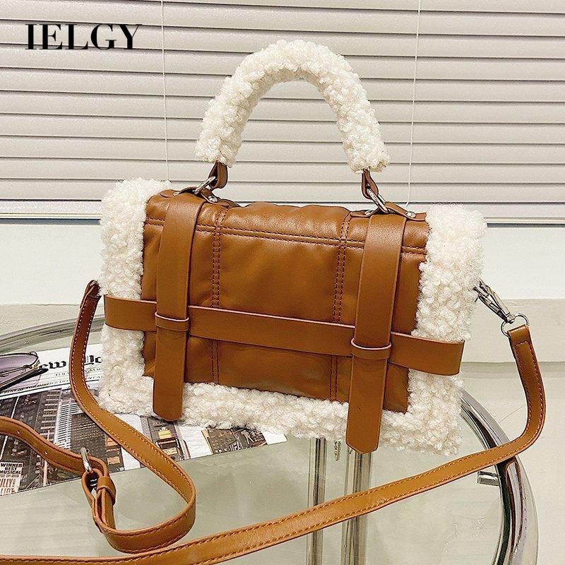 Túi Đeo Chéo Bằng Len Lông Cừu Hình Vuông Nhỏ Nhắn Phong Cách Hàn Quốc Dành Cho Nữ