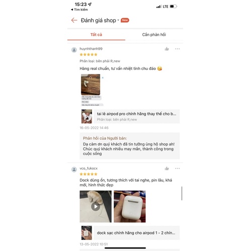 Phụ kiện lẻ 1 bên trái hoặc phải/dock hộp sạc tai nghe ko dây pro/1/2/3