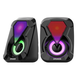 Loa vi tính mini để bàn cao cấp âm thanh siêu trầm có đèn led 7 màu