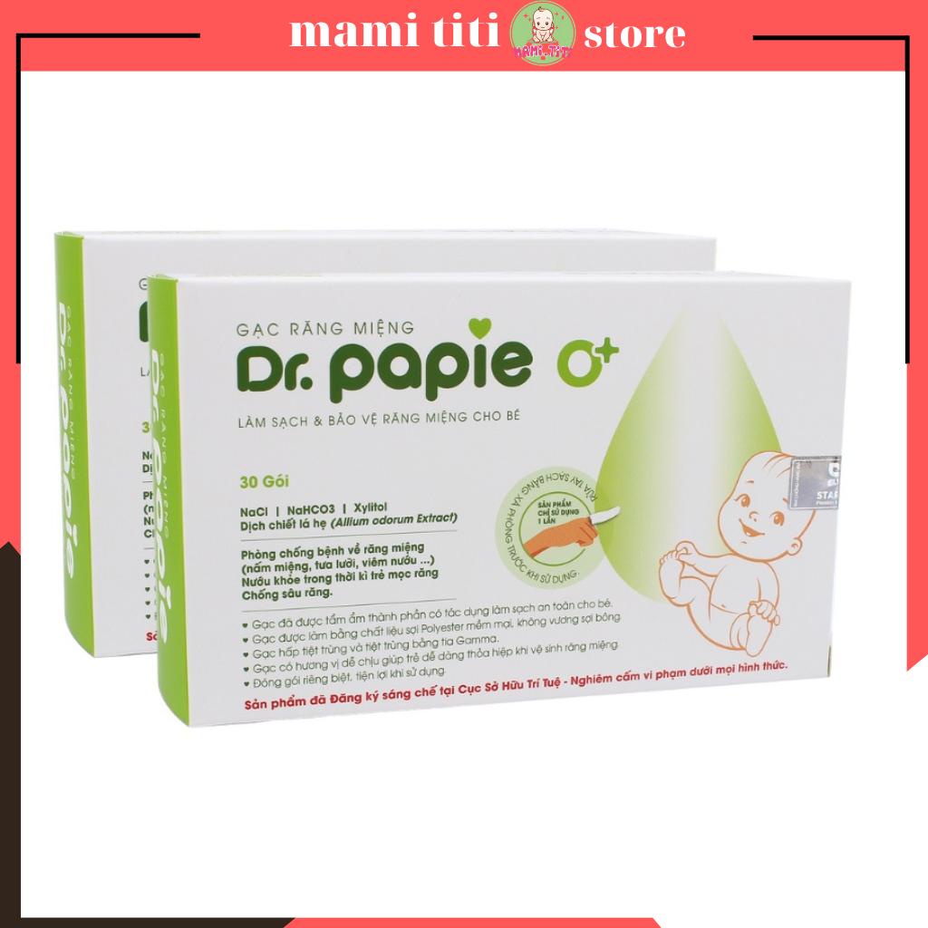 Gạc rơ lưỡi DR PAPIE Chính Hãng, rơ lưỡi và miệng cho bé hộp 30 gói