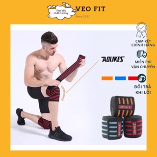 Băng Quấn Đầu Gối 4 Sọc Chính Hãng Aolikes 7165 Bảo Vệ Khớp Gôí Tập Gym Thể Hình