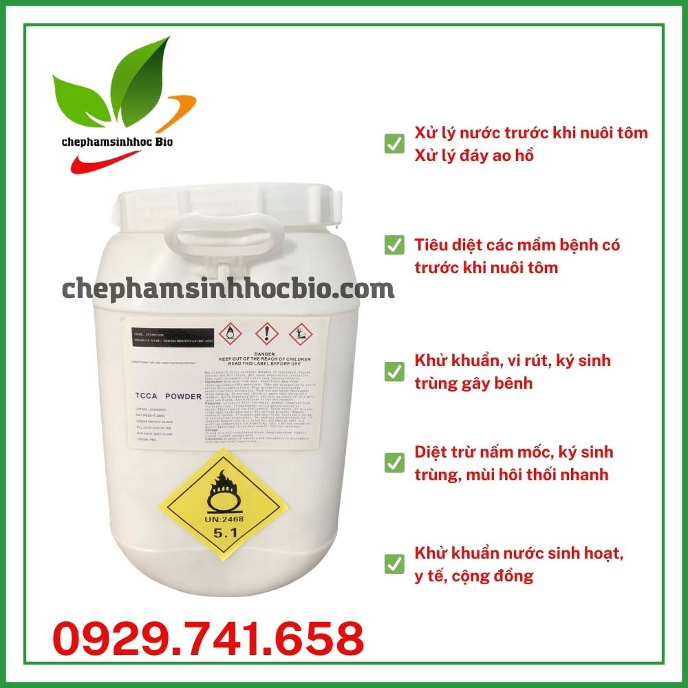 5Kg Viên Clo 200gr TCCA 90% làm sạch nước bể bơi, nuôi trồng thủy sản