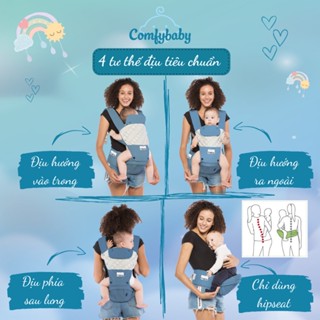  Địu Trợ Lực Cao Cấp Siêu Mềm Cho Bé -  Có Mũ Đỡ Đầu 