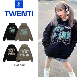 Áo Hoodie TWENTI Nỉ Bông In Bộ Xương Thời Trang