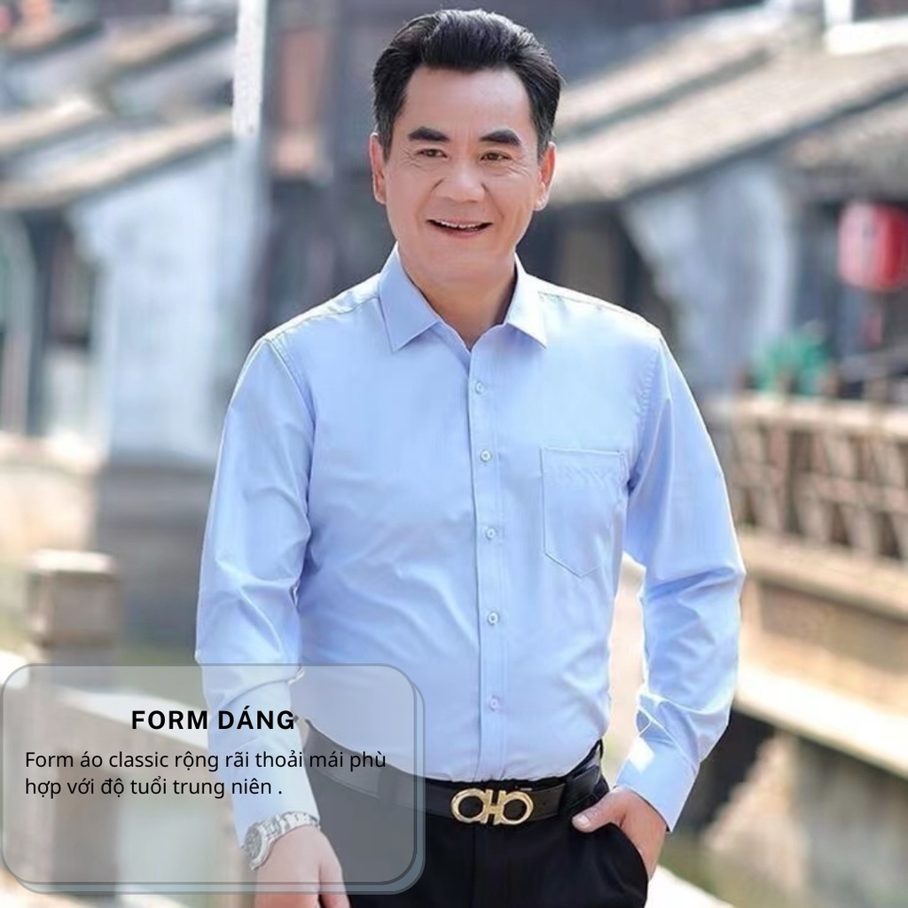 Áo sơ mi trắng nam dài tay cao cấp vải lụa mềm mịn co giãn nhẹ mặc mát AHOP21