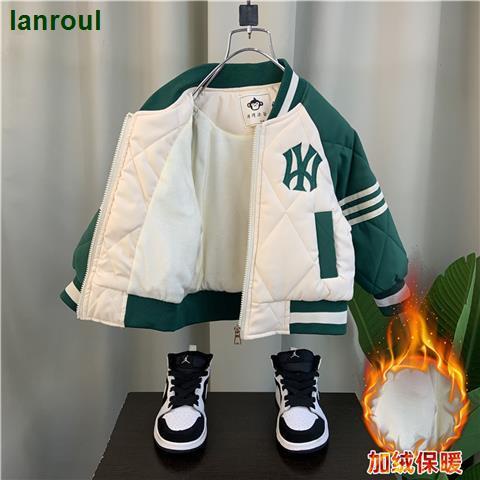 Áo Khoác Bóng Chày Lót Nhung Dày Dặn Phong Cách Mới 2022 Cho Bé Trai