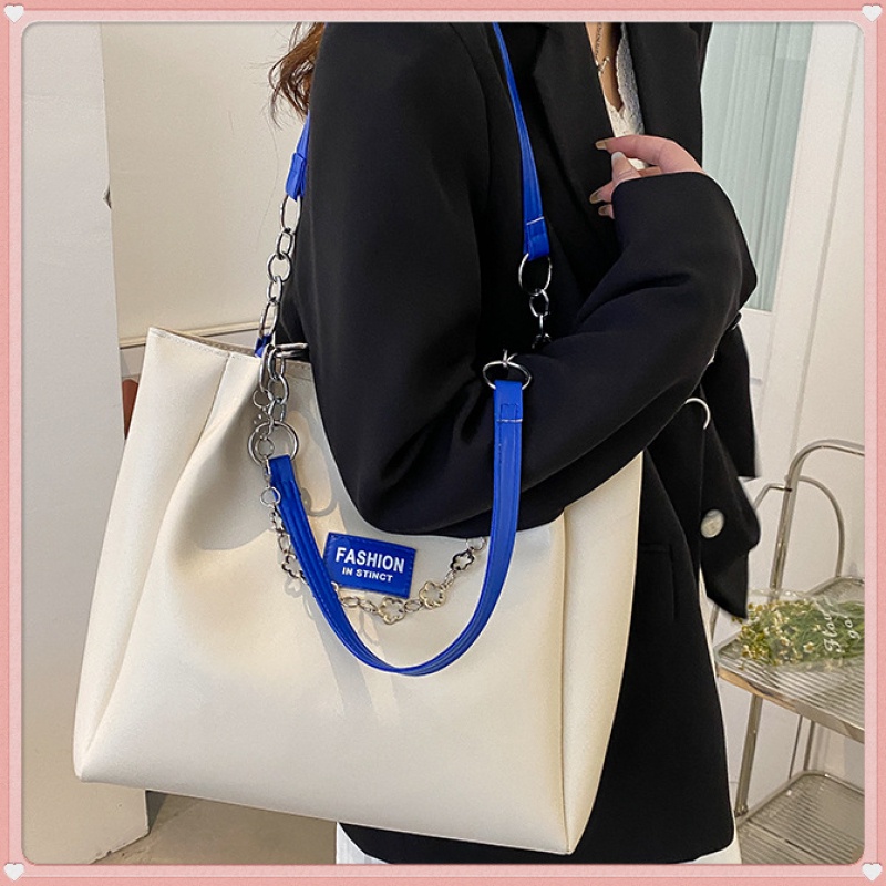 M97-Túi Xách Da pu Mềm Cỡ Lớn Phối Dây Xích Thời Trang Hàn Quốc Cao Cấp Cho Nữ