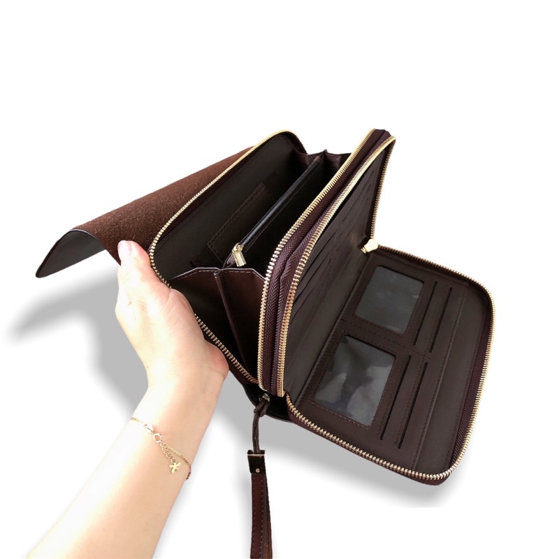 Ví Cầm Tay Nam Nữ Bản To 2 Khóa nhiều ngăn monblan