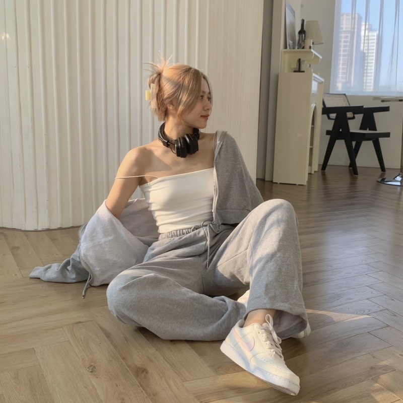 Plainwash.co - Bộ Nỉ Kokoa Cropped Set
