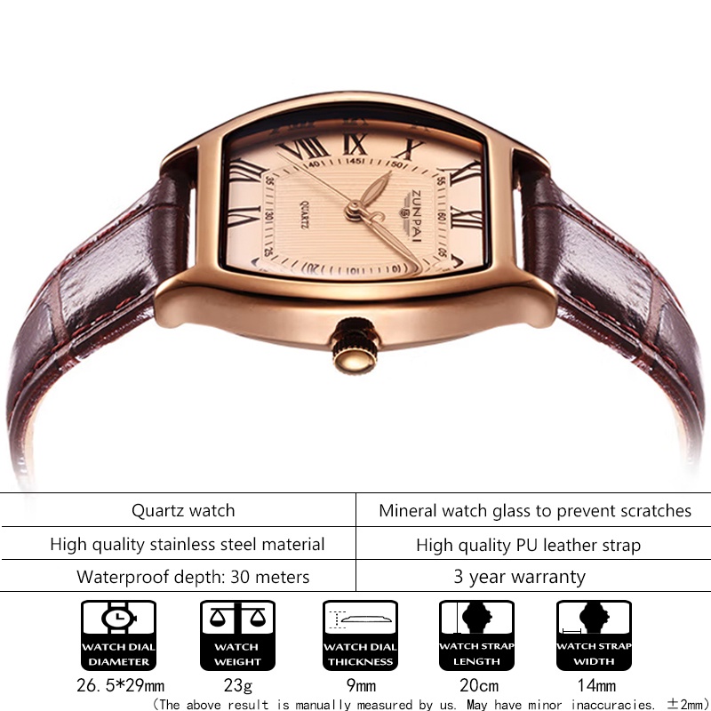 Đồng hồ đeo tay WISHDOIT bộ máy quartz mặt hình vuông dây da chống thấm nước thời trang thanh lịch cho nữ