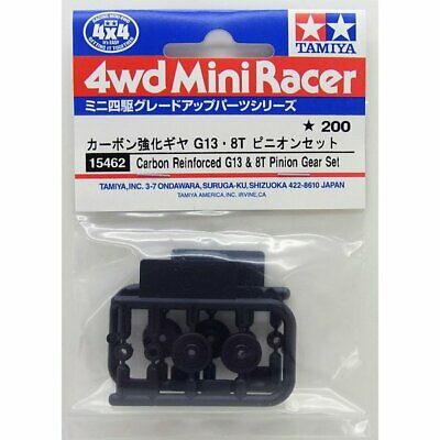 15462 Phụ Kiện mô hình xe đua lắp ráp Mini 4WD CARBON REINFORCED G13 & 8T PINION GEAR SET
