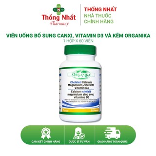 Viên uống bổ sung Canxi hữu cơ, vitamin D3 và kẽm Organika hộp 60 viên KAT