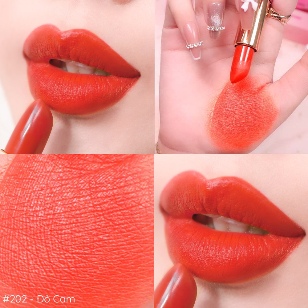 Son Lì Anh Thảo Màu Đỏ Cam Aurora GUO - True Matte Lipstick GUO 5gr