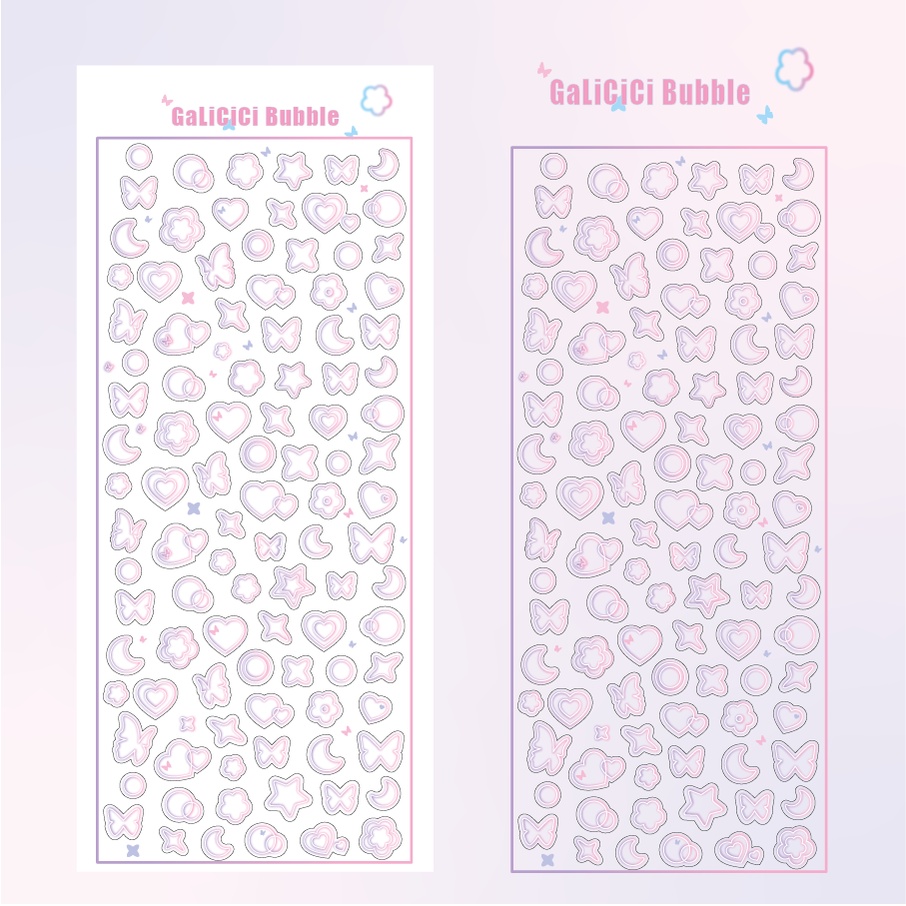 Galici Nhãn Dán Goo Trong Suốt Hình Bướm Bong Bóng Giấc Mơ Chính Hãng DIY