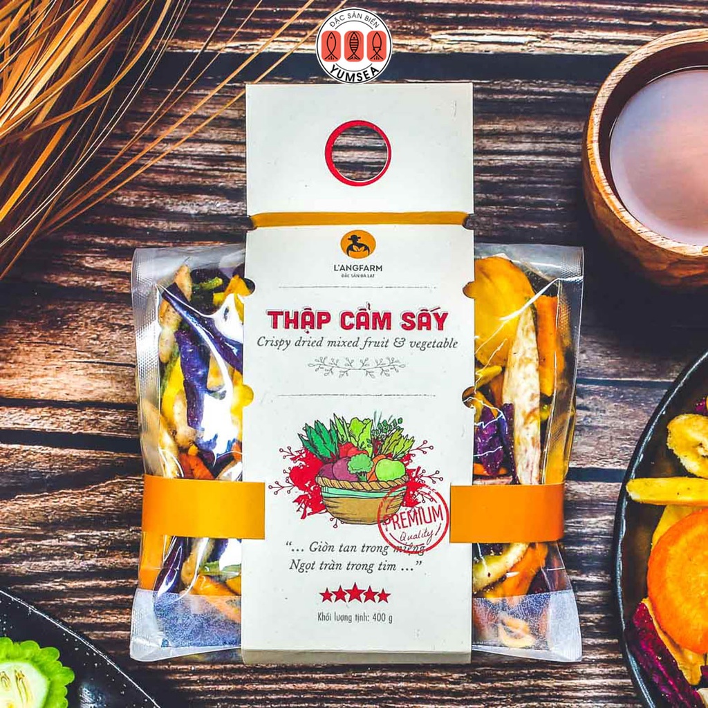 Thập cẩm sấy giòn L'angfarm, 400g, bịch, mẫu mawashi