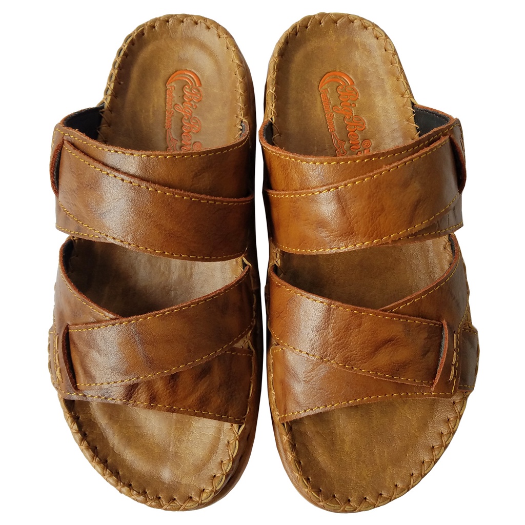 Dép Nam Quai Chéo BIGGBEN Da Bò Thật Cao Cấp HKD629