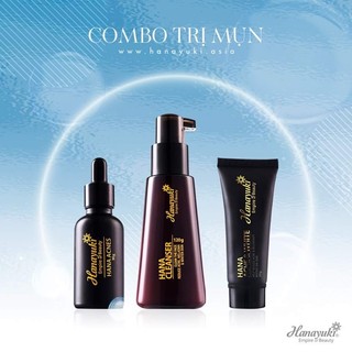 [Chính hãng -Date 202] BỘ 3 GIẢM MỤN HANAYUKI(SỬA RỬA MẶT Y HỌC- SERUM VA KEM MỤN)