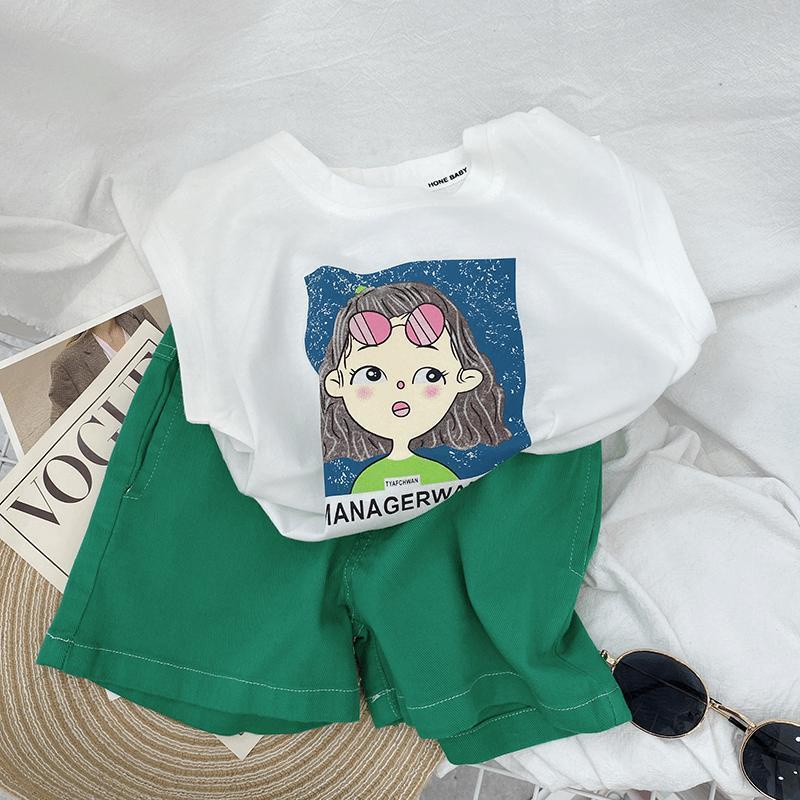 Áo Thun Cotton Không Tay In Họa Tiết Hoạt Hình Phong Cách Phương Tây Thời Trang Mùa Hè Cho Bé Gái