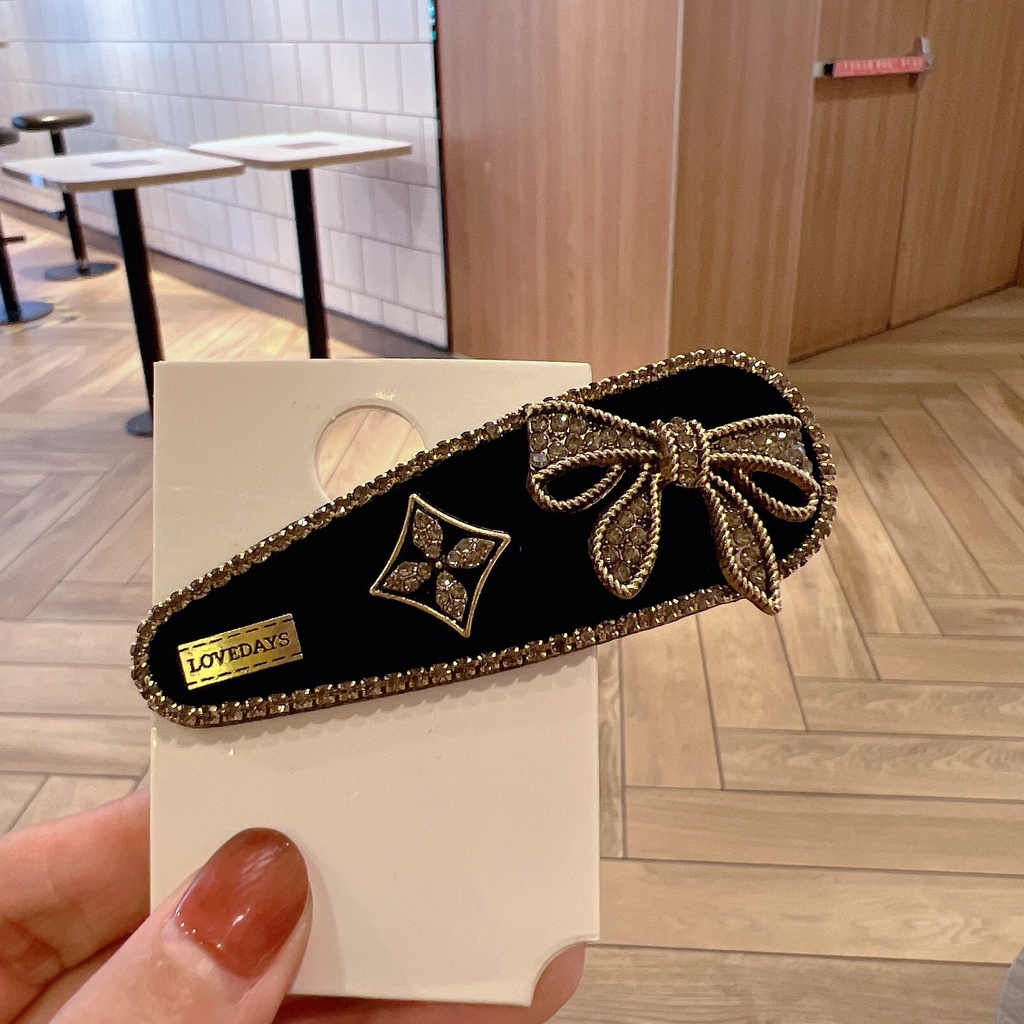 Kẹp Tóc Nơ Đính Đá Phong Cách Hàn Quốc