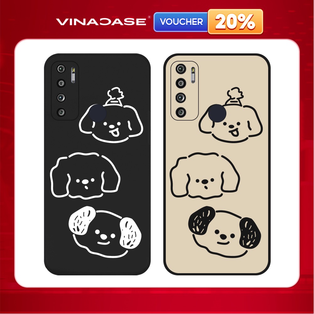 Ốp lưng Vina Case Vsmart Joy 3/Joy 4/Star 3/Aris/....dẻo đen in hình Gấu và Chó