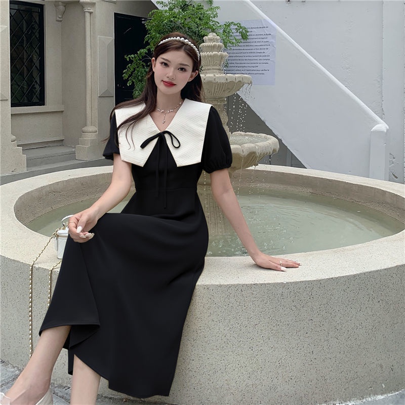 Đầm Dáng Dài Cổ Peter Pan Mỏng Nhẹ Thời Trang Mùa Hè Hàng Mới 2022