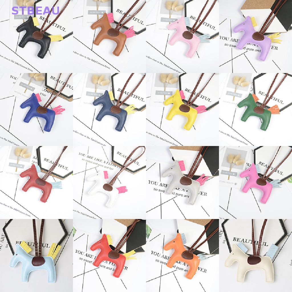 [Cxsteau] Móc Khóa Da PU Thủ Công Hình Ngựa Thời Trang Nổi Tiếng MME