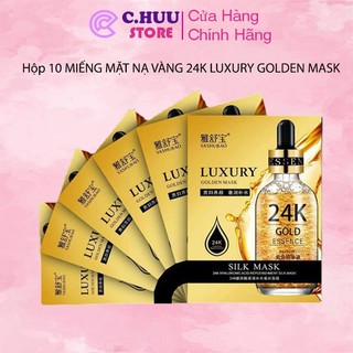 Hộp 10 miếng mặt nạ vàng 24k luxury golden mask