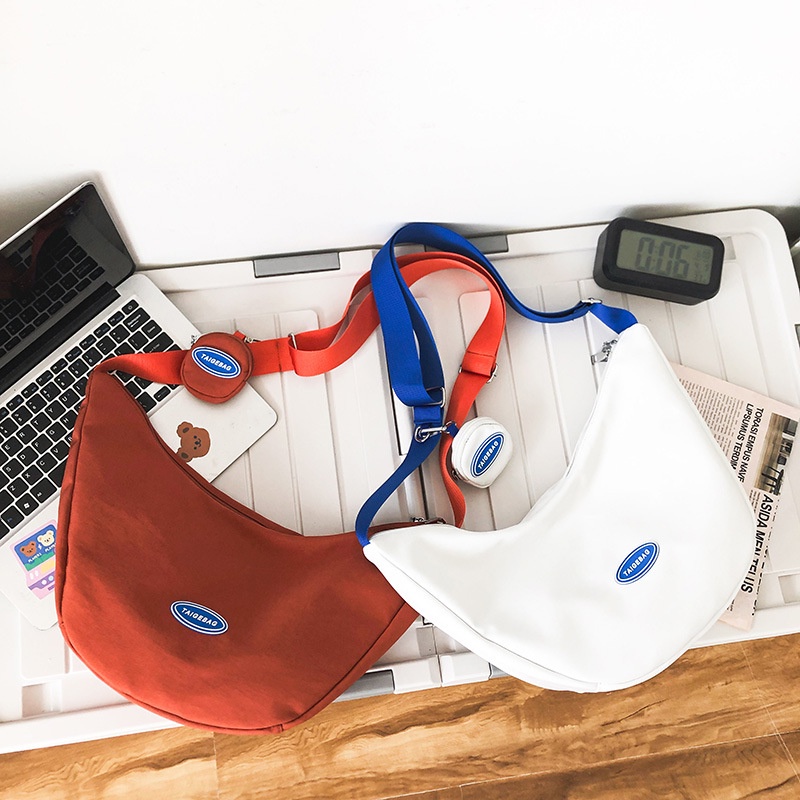 Túi Đeo Vai Bằng Vải canvas Thiết Kế Đơn Giản Phong Cách Nhật Bản Dành Cho Nữ