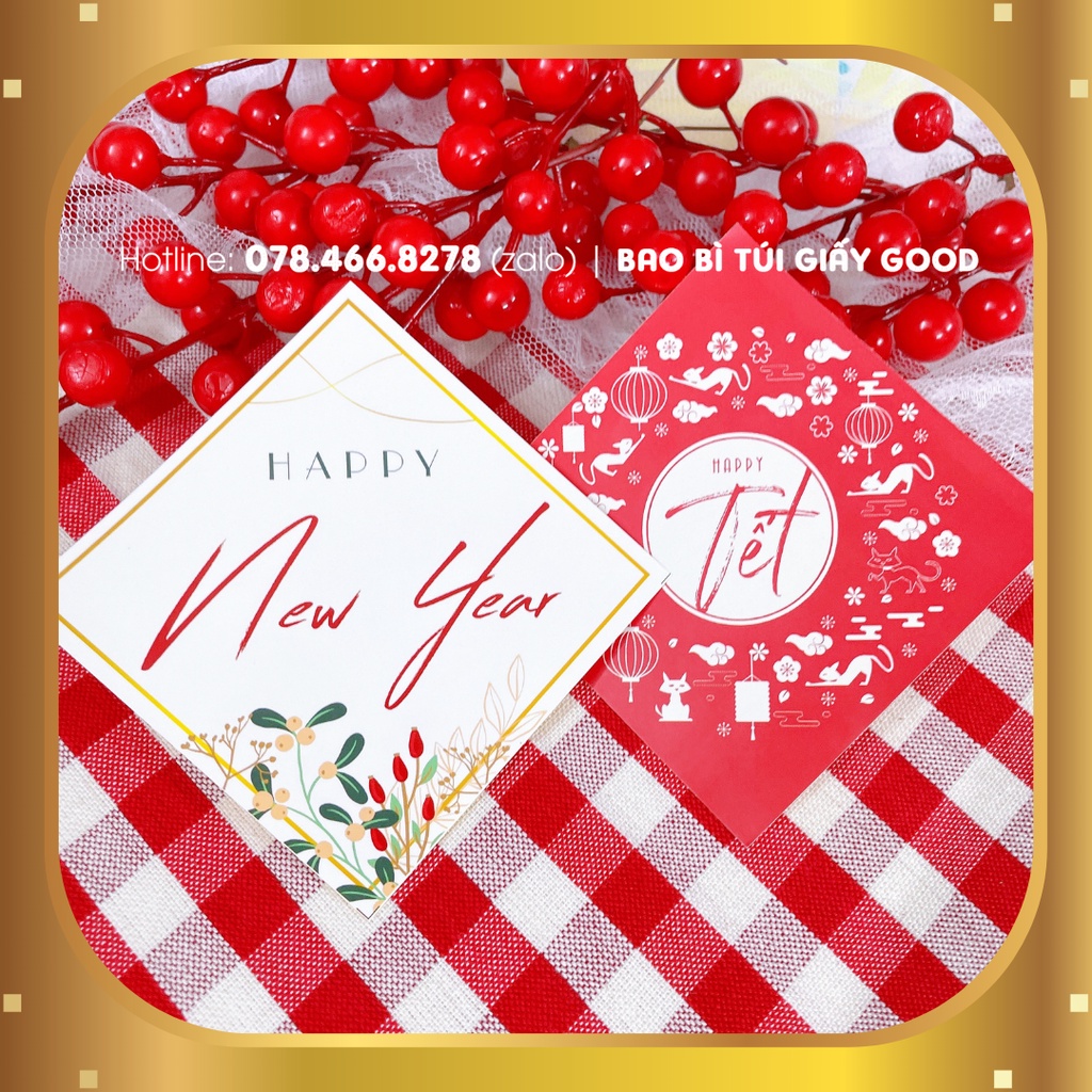 Tem tết Decal dán Tết chúc mừng năm mới nhiều mẫu thiết kế mới trang trí quà tặng siêu sang