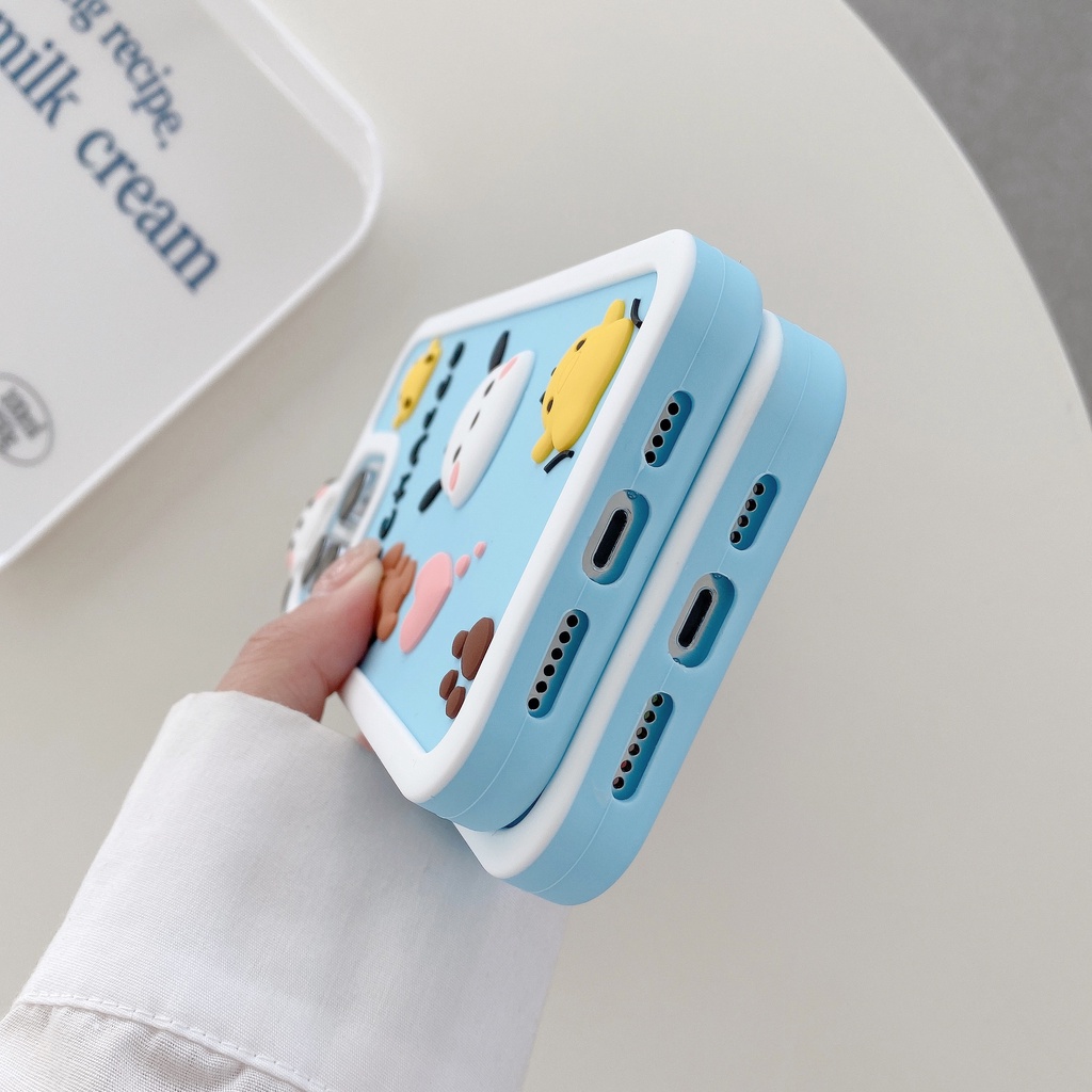 Ốp Điện Thoại Tpu Dẻo Họa Tiết Hoạt Hình Chú Chó Tai To 3D Dễ Thương Cho iPhone 14 13 12 11 Pro Max Plus