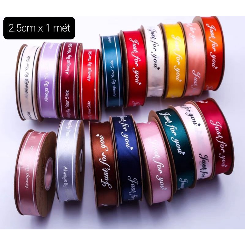 1 MÉT RUY BĂNG LỤA BÓ HOA HÀN QUỐC - DÂY NƠ LỤA CÓ HỌA TIẾT GÓI QUÀ