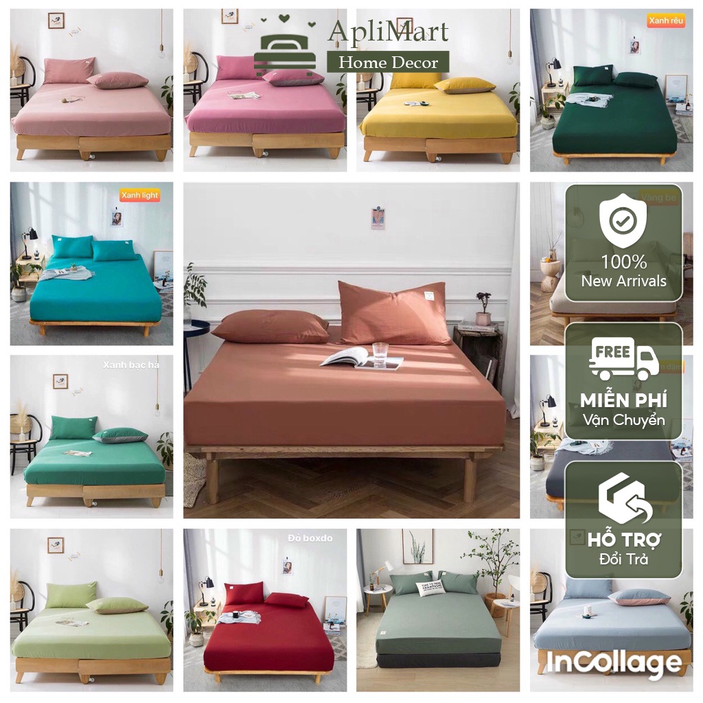 Bộ Ga Giường Và Vỏ Gối Cotton Tici Đủ Kích Thước Trải Nệm 1m2, 1m4, 1m6, 1m8, 2m (KHÔNG GỒM CHĂN) Cực Đẹp