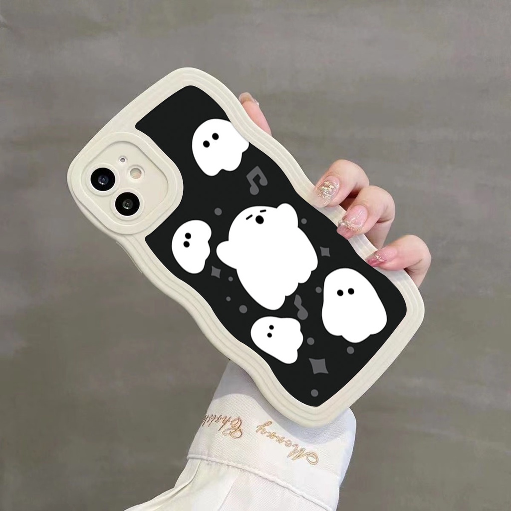 Ốp Điện Thoại Viền Gợn Sóng Hình Ma Cho iPhone 11 12Pro 13 14Promax 6s 7 / 8 / SE 6P 8Plus X XR XS Max 12 / 13mini 14plus | BigBuy360 - bigbuy360.vn