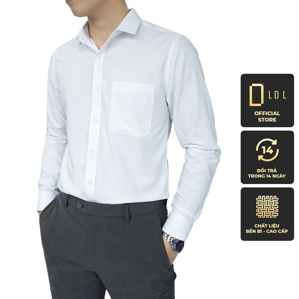 Sơ Mi Nam Dài Tay Trơn Phong Cách Hàn Quốc Hạn Chế Nhăn, Thấm Hút Mồ Hôi LDL