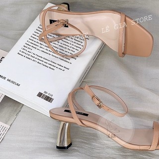Sandal quai mảnh gót đồng