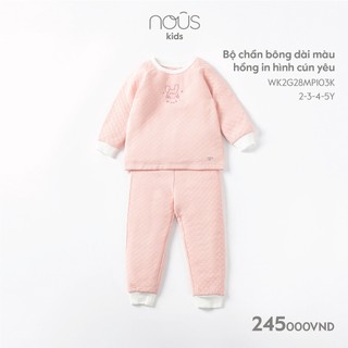 [Nous Kids] Bộ quần áo Nous dài tay bé trai,bé gái Nu doux mỏng