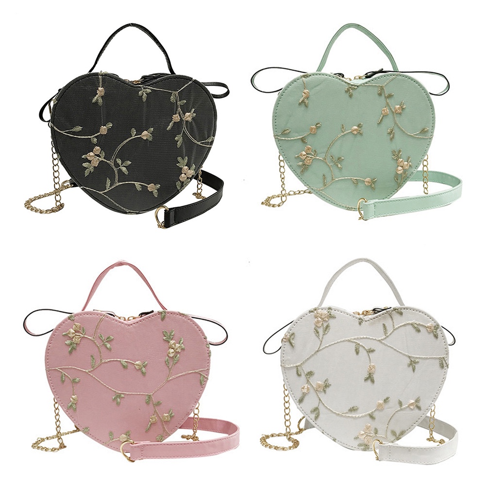 Túi Đeo Chéo Vai Họa Tiết Thêu Trái Tim Thời Trang JP5