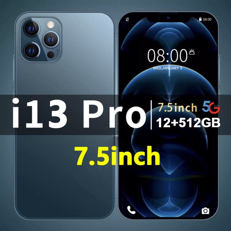 【FLASH SALE】Điện thoại i13 Pro max 512GB điện thoại android giá rẻ Màn hình độ nét cao 7,5 inch 5G Original Smartphone