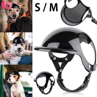 Mũ Bảo Hiểm Xe Máy Có Lỗ Tai Và Dây Đeo Điều Chỉnh Được Màu Đen Dành Cho Thú Cưng Chó Mèo Kkc5248