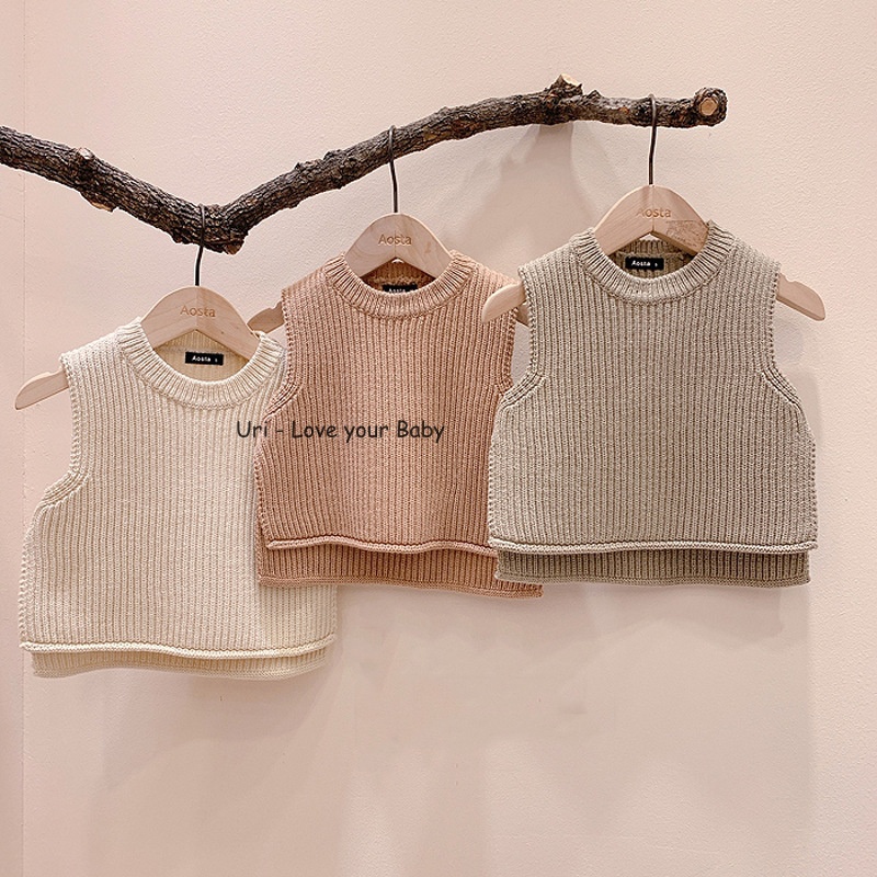 Áo ghile len Bly phong cách Hàn Quốc bé trai bé gái mặc đều xinh