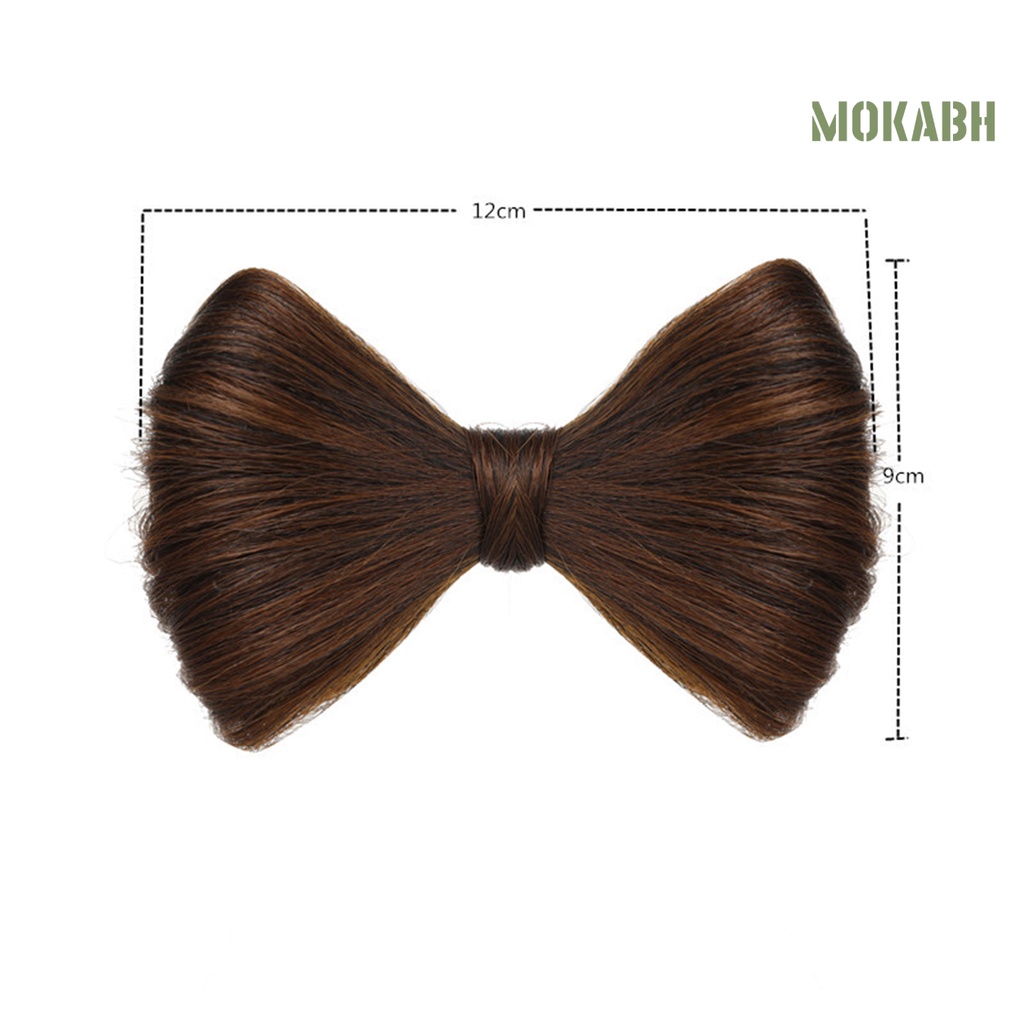 [mokabh] Kẹp Tóc Giả Thắt Nơ 3D Mềm Mịn Như Thật Dễ Sử Dụng Có Thể Tái Sử Dụng Cho Nữ