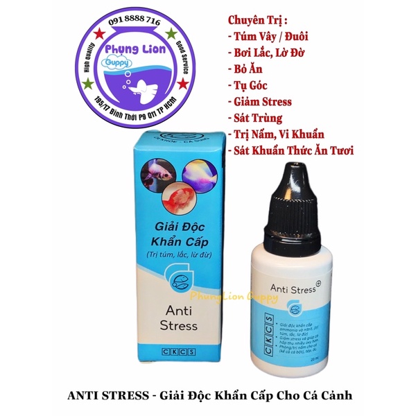 ANTI STRESS - PARAKILL, BỘ ĐÔI TRỊ NẤM , TÚM LẮC CHO CÁ CẢNH