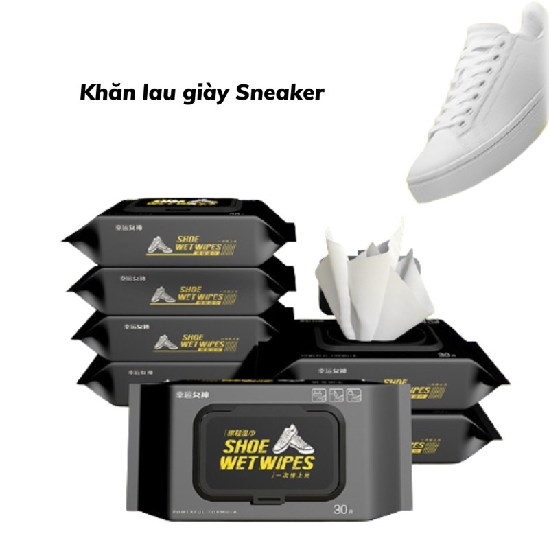 Khăn Ướt Lau Giày Sneaker Siêu Sạch SHOE WET WIPES diệt khuẩn, nhanh chóng, tiện lợi.